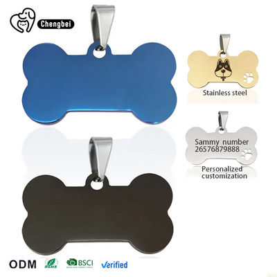 kupować Wyrzeźbione identyfikatory psów ze stali nierdzewnej 2cm-6cm SS Dog Tag Czarny Błękitny produkcja online