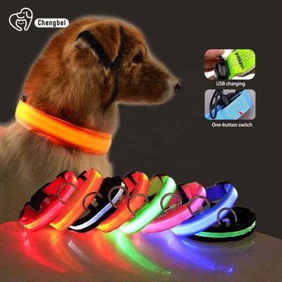 kupować Hundehalsband oświetlone kołnierze dla psów wielokrotnie ładowane kołnierze dla zwierząt produkcja online