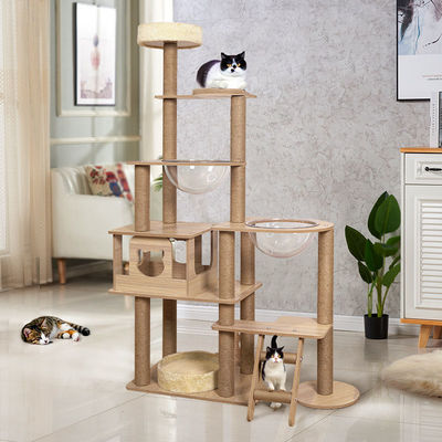 kupować Działalność kotówSeason 4 Seasons Tree Sisal Scratching Posts Wood Activity Cat Playhouse produkcja online