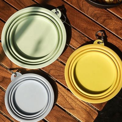 kupować Zkładane Podróże Pies Wodny Żywienie Pudełka Żywnica Typ Kubki Puchary Macaron Kolor Pies silikonowy produkcja online