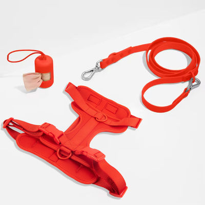 Neoprene Leash Collar Kombo Regulowalny Soft PVC Czerwony Kołnierz I Leash