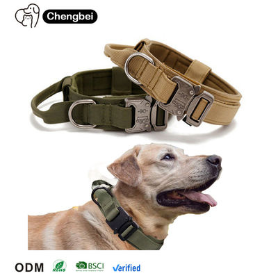 Personalized Custom Luxury Designer Nylon Metal Heavy Duty Training Pet Rope Duży kołnierz i smycz dla psów