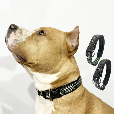 Czarny błyskawiczny jasny kołnierz dla psów Custom SML LED Light Up Dog Collar