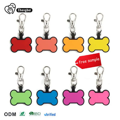Różowo-pomarańczowe Blank Dog ID Tags Silikonowe znaczniki imienne dla psów personalizowane
