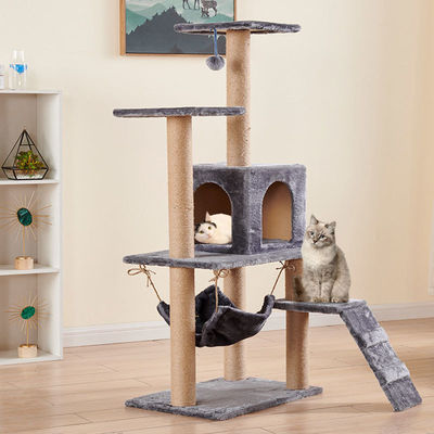 Domek na drzewie kota drapanie na słupie silnikowym liny Sisal Cat Tower Kolumna wspinaczka