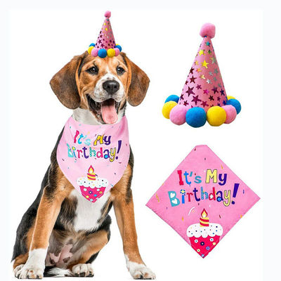 Pet Party Dekoracja Set Pies Bandana Kapelusz Krawat Balony Zapewnienia Happy Cake Topper Tkanina