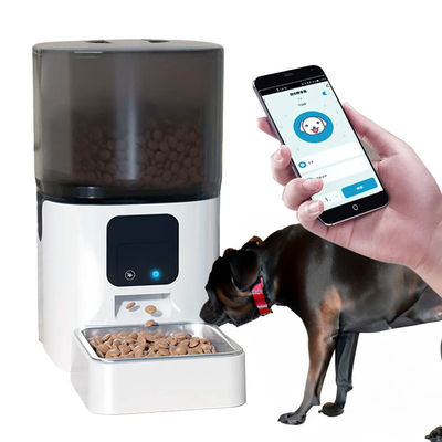 Biały ABS 6L Smart Cat Feeder Automatyczny aparat do żywienia zwierząt domowych dla małych zwierząt